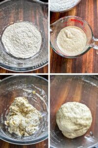 Assembling the dough ingredients and kneading