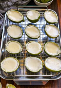 the fully chilled lime shells with the posset
