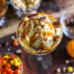 Apple Sorbet Recipe made with caramel sauce and nuts
